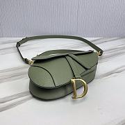 	 KITLIFE DIOR SADDLE BAG WITH STRAP Green Grained Calfskin - 25.5 x 20 x 6.5 cm - 5