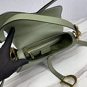 	 KITLIFE DIOR SADDLE BAG WITH STRAP Green Grained Calfskin - 25.5 x 20 x 6.5 cm - 2