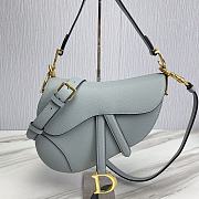 	 KITLIFE DIOR SADDLE BAG WITH STRAP Horizon Blue Grained Calfskin - 25.5 x 20 x 6.5 cm - 1