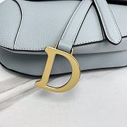 	 KITLIFE DIOR SADDLE BAG WITH STRAP Horizon Blue Grained Calfskin - 25.5 x 20 x 6.5 cm - 4