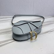 	 KITLIFE DIOR SADDLE BAG WITH STRAP Horizon Blue Grained Calfskin - 25.5 x 20 x 6.5 cm - 3