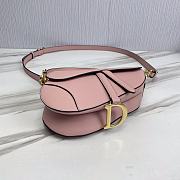 	 KITLIFE DIOR SADDLE BAG WITH STRAP Pink Grained Calfskin - 25.5 x 20 x 6.5 cm - 4