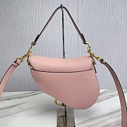 	 KITLIFE DIOR SADDLE BAG WITH STRAP Pink Grained Calfskin - 25.5 x 20 x 6.5 cm - 2