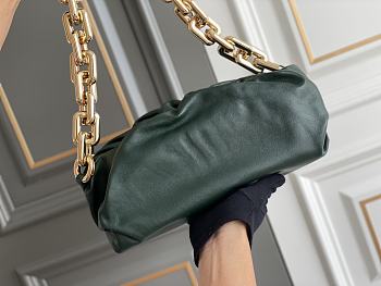 	 Kitlife Bottega Veneta Silver Chain Pouch Clutch Dark Green  - 31*12*16cm