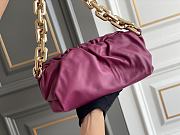 Kitlife Bottega Veneta Silver Chain Pouch Clutch Dark Pink - 31*12*16cm - 1