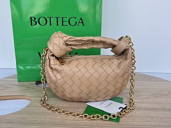 Kitlife Bottega Veneta Mini Jodie with chain dark beige - 28x23x8cm