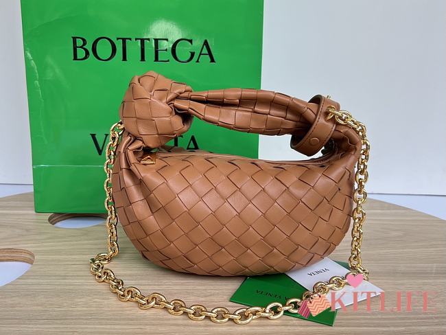 	 Kitlife Bottega Veneta Mini Jodie with chain brown - 28x23x8cm - 1