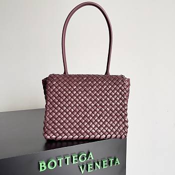 	 Kitlife Bottega Veneta Patti Top Handle Bordeaux Bag - 24x20x12cm