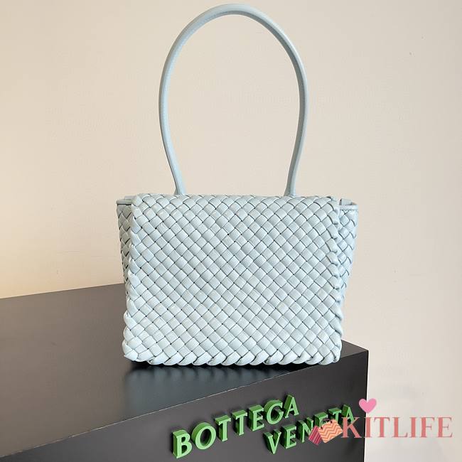 	 Kitlife Bottega Veneta Patti Top Handle Light Blue Bag - 24x20x12cm - 1