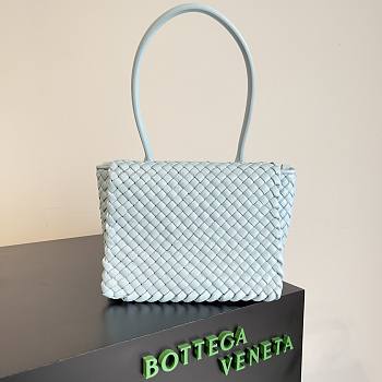 	 Kitlife Bottega Veneta Patti Top Handle Light Blue Bag - 24x20x12cm