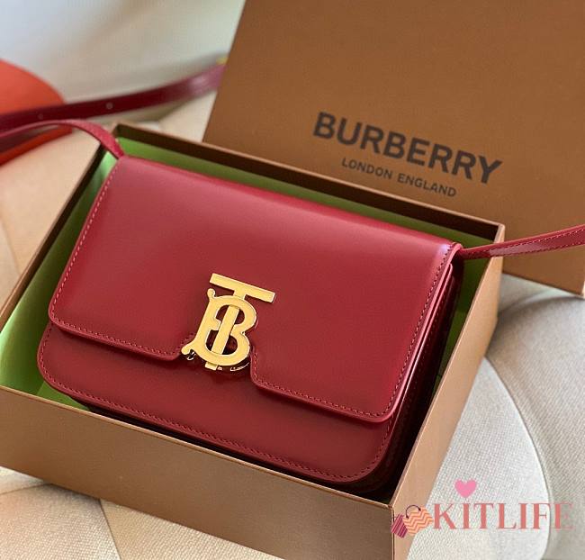 Kitlife Burberry TB Smooth Leather Red Bag - 21x16x6cm - 1