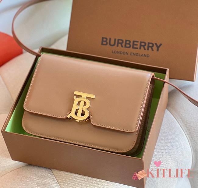 Kitlife Burberry TB Smooth Leather Beige Bag - 21x16x6cm - 1