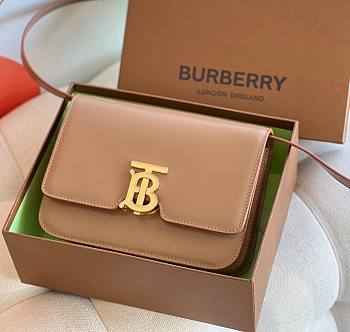 Kitlife Burberry TB Smooth Leather Beige Bag - 21x16x6cm