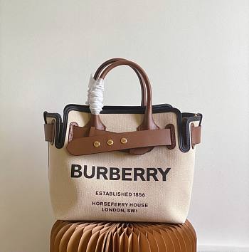 Kitlife Burberry Belt Bag Small Canvas & Leather Tote - 28cm