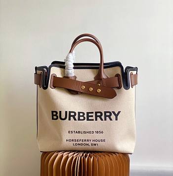 Kitlife Burberry Belt Bag Large Canvas & Leather Tote - 33cm