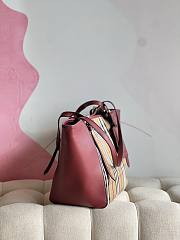 Kitlife Burberry horseferry check small canterbury bordeaux tote - 27*17*26cm - 3