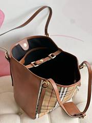 Kitlife Burberry horseferry check small canterbury brown tote - 27*17*26cm - 5