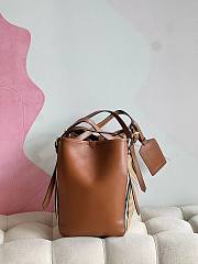 Kitlife Burberry horseferry check small canterbury brown tote - 27*17*26cm - 3