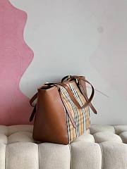 Kitlife Burberry horseferry check small canterbury brown tote - 27*17*26cm - 2