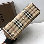 Kitlife Burberry Nova Check Top Handle Kelly Beige Coated Canvas Satchel - 25*20*8cm - 4