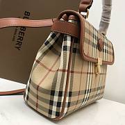 Kitlife Burberry Nova Check Top Handle Kelly Beige Coated Canvas Satchel - 25*20*8cm - 3