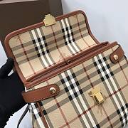 Kitlife Burberry Nova Check Top Handle Kelly Beige Coated Canvas Satchel - 25*20*8cm - 2