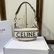 KITLIFE CELINE MEDIUM AVA STRAP BAG IN TEXTILE WITH CELINE ALL-OVER AND CALFSKIN WHITE / BLACK - 23 X 13.5 X 6 CM - 1