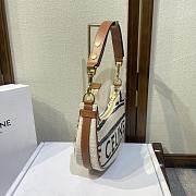 KITLIFE CELINE MEDIUM AVA STRAP BAG IN TEXTILE WITH CELINE ALL-OVER AND CALFSKIN WHITE / BLACK - 23 X 13.5 X 6 CM - 4