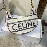 KITLIFE CELINE MEDIUM AVA STRAP BAG IN TEXTILE WITH CELINE ALL-OVER AND CALFSKIN WHITE / BLACK - 23 X 13.5 X 6 CM - 2