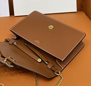 KITLIFE CELINE WALLET ON CHAIN TRIOMPHE IN SHINY CALFSKIN TAN - 19 X 11 X 4 CM - 2