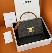 KITLIFE CELINE BOX TRIOMPHE IN TRIOMPHE CANVAS AND CALFSKIN TAN - 22 X 13.5 X 6 CM - 1