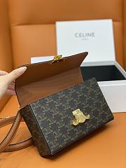 KITLIFE CELINE BOX TRIOMPHE IN TRIOMPHE CANVAS AND CALFSKIN TAN - 22 X 13.5 X 6 CM - 5