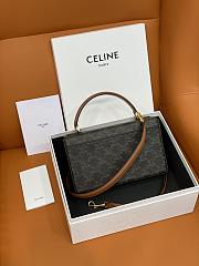 KITLIFE CELINE BOX TRIOMPHE IN TRIOMPHE CANVAS AND CALFSKIN TAN - 22 X 13.5 X 6 CM - 3