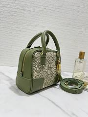 Kitlife Loewe Amazona 16 Square bag in Anagram jacquard and calfskin green - 16X14X8.5 cm - 3