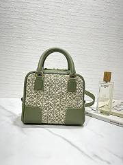 Kitlife Loewe Amazona 16 Square bag in Anagram jacquard and calfskin green - 16X14X8.5 cm - 2