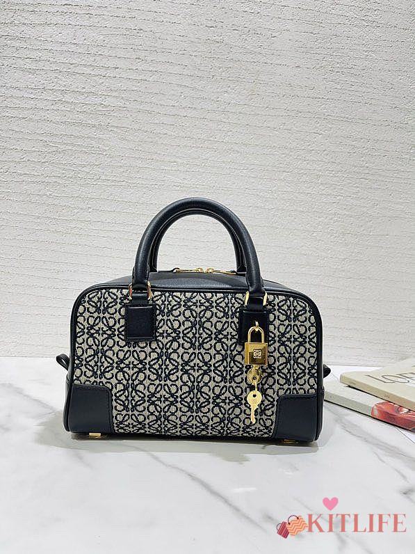 	 Kitlife Loewe Amazona 23 Square bag in Anagram jacquard and calfskin black - 23X15.5X9.7 cm - 1