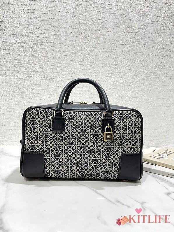 	 Kitlife Loewe Amazona 28 Square bag in Anagram jacquard and calfskin black - 28X18X11 cm - 1