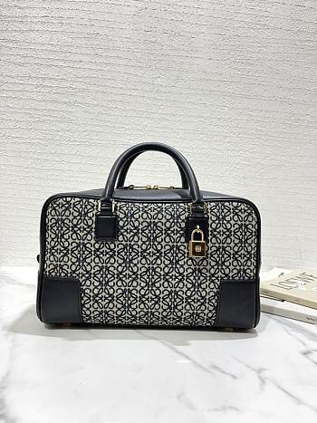 	 Kitlife Loewe Amazona 28 Square bag in Anagram jacquard and calfskin black - 28X18X11 cm