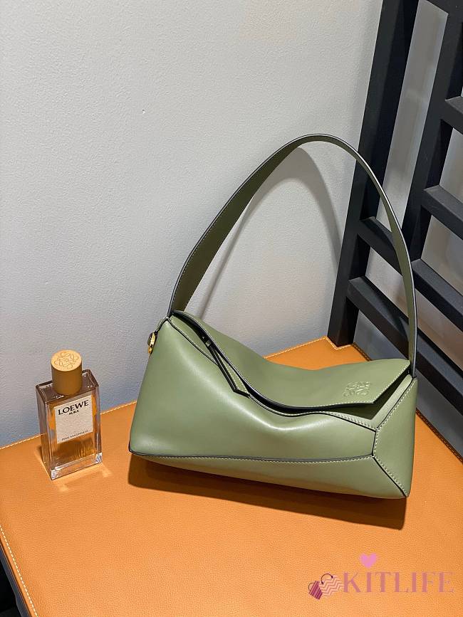 	 Kitlife Loewe Puzzle Hobo bag in nappa calfskin Green - 28.7x14x8.7cm - 1