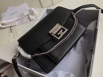 Kitlife Givenchy GV3 Crossbody Black Bag Silver Hardware - 21x14x7cm