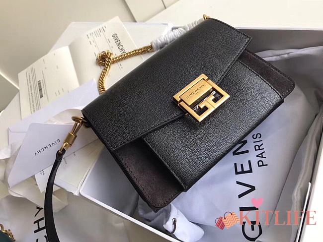 	 Kitlife Givenchy GV3 Crossbody Black Bag Gold Hardware - 21x14x7cm - 1