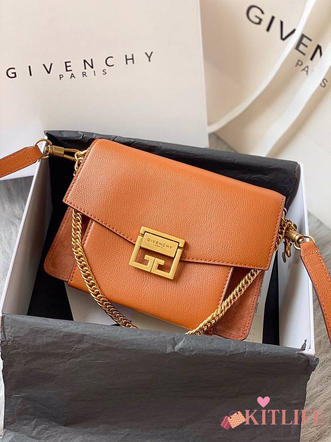 Kitlife Givenchy GV3 Crossbody Orange Bag Gold Hardware - 21x14x7cm - 1