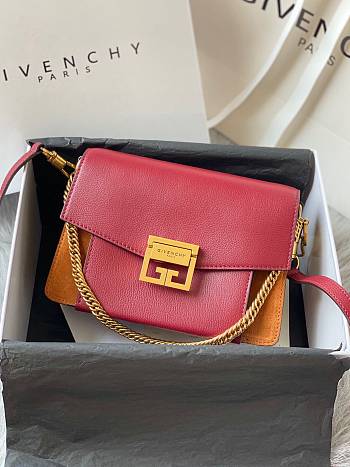 Kitlife Givenchy GV3 Crossbody Red and Orange Bag Gold Hardware - 21x14x7cm