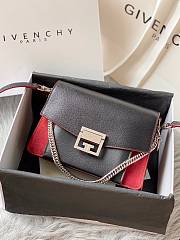 Kitlife Givenchy GV3 Crossbody Black and Red Bag Silver Hardware - 21x14x7cm - 1