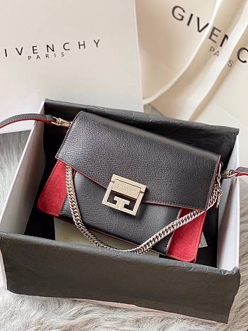 Kitlife Givenchy GV3 Crossbody Black and Red Bag Silver Hardware - 21x14x7cm