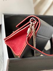 Kitlife Givenchy GV3 Crossbody Black and Red Bag Silver Hardware - 21x14x7cm - 4