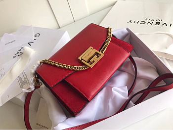 Kitlife Givenchy GV3 Crossbody Red Bag Gold Hardware - 21x14x7cm