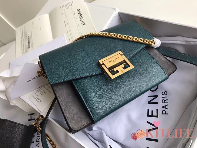 Kitlife Givenchy GV3 Crossbody Green Black Bag Gold Hardware - 21x14x7cm - 1