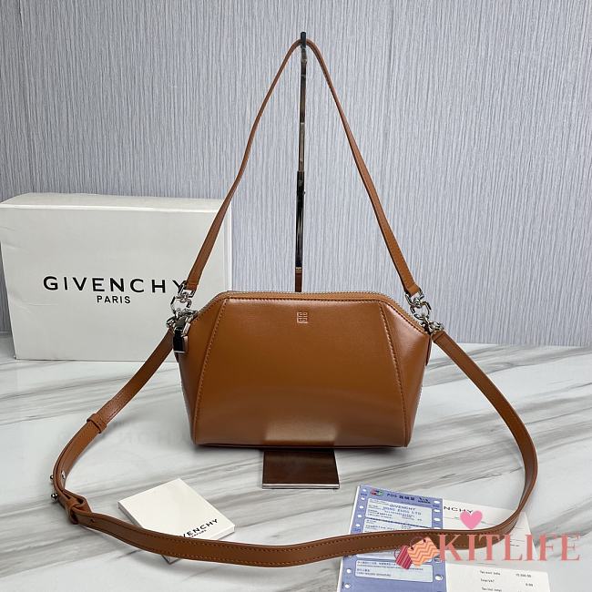 	 Kitlife Givenchy Antigona XS Box Leather Bag Brown - 20*7*16cm - 1