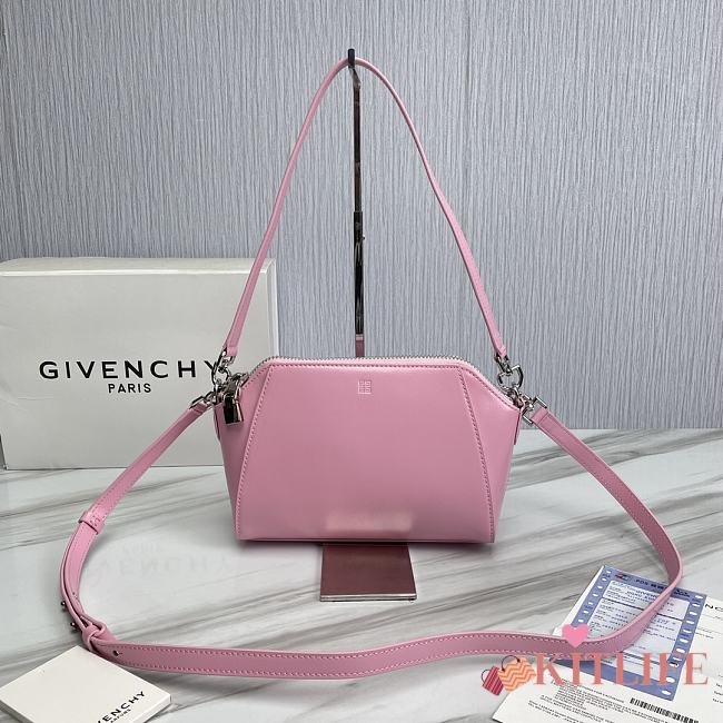 	 Kitlife Givenchy Antigona XS Box Leather Bag Pink - 20*7*16cm - 1